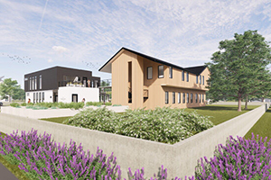 Art STITCH Design Shop’s rendering of the proposed Salem Cohousing Community.