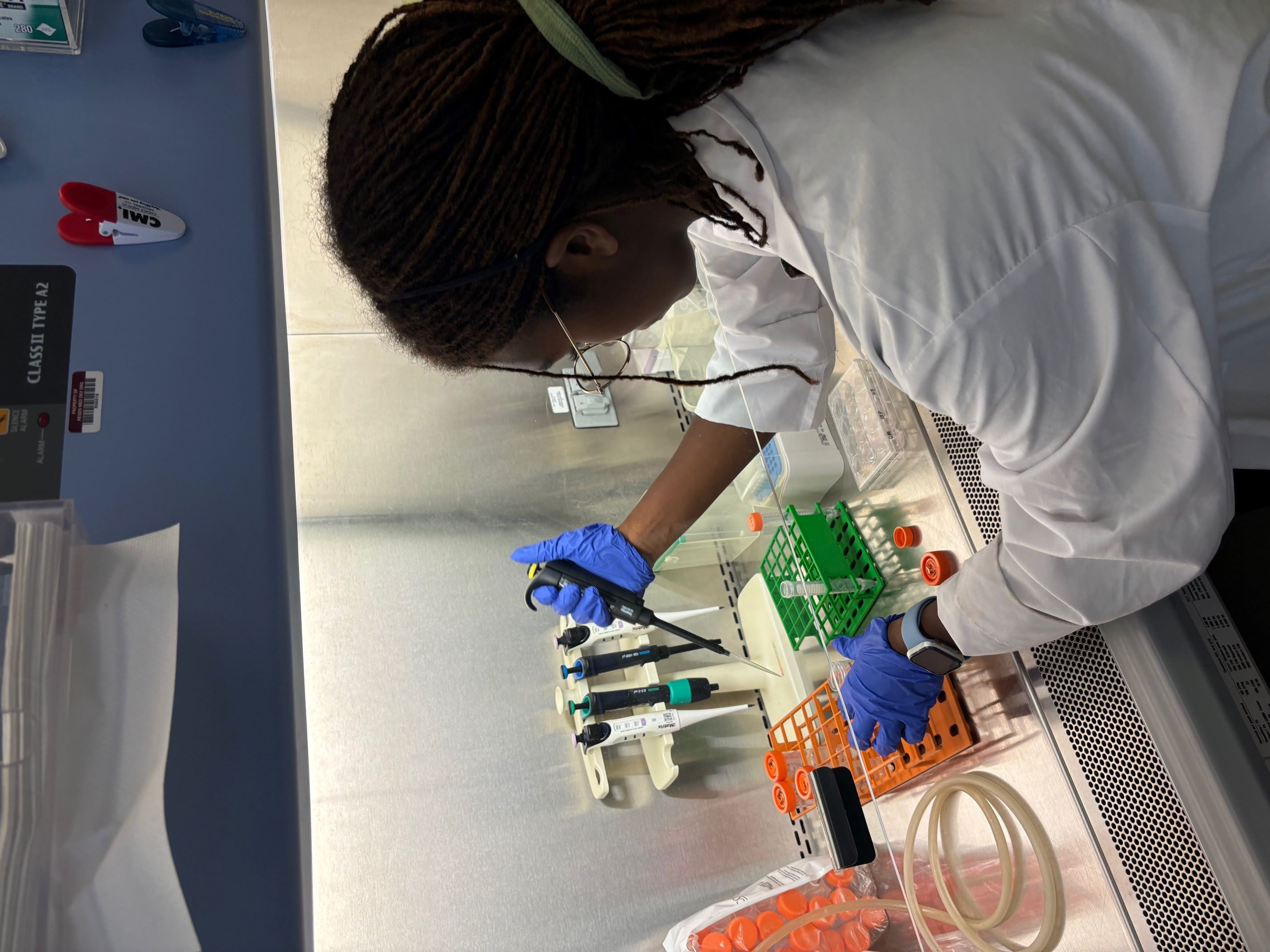 Student in culture hood